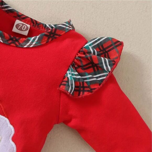 NWT Adorable Infant Santa Claus Christmas Romper Outfit Sz 3-6 Mo - Picture 4 of 5